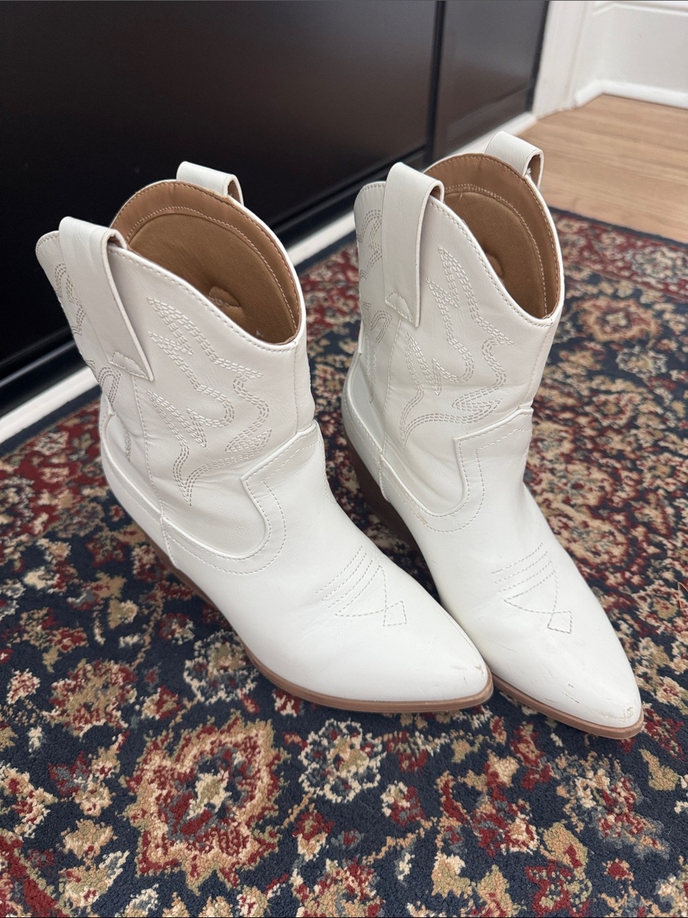 White Women's Western Ankle Boots